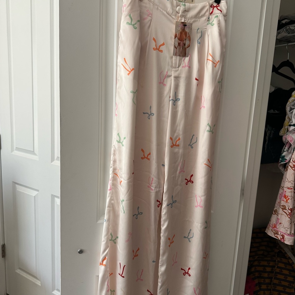 Colorful Patterned Wide-Leg Pants
